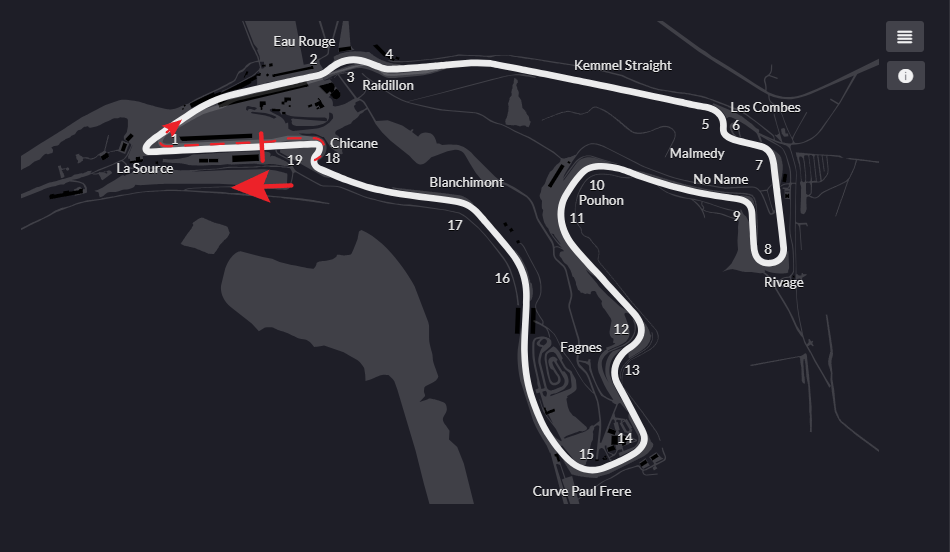 Circuit de Spa-Francorchamps track layout